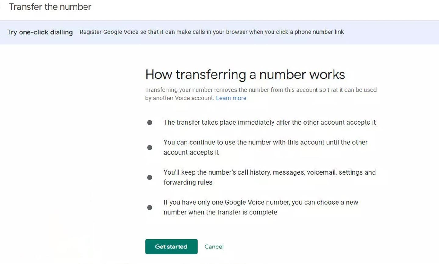 انتقال google voice به اکانت شخصی