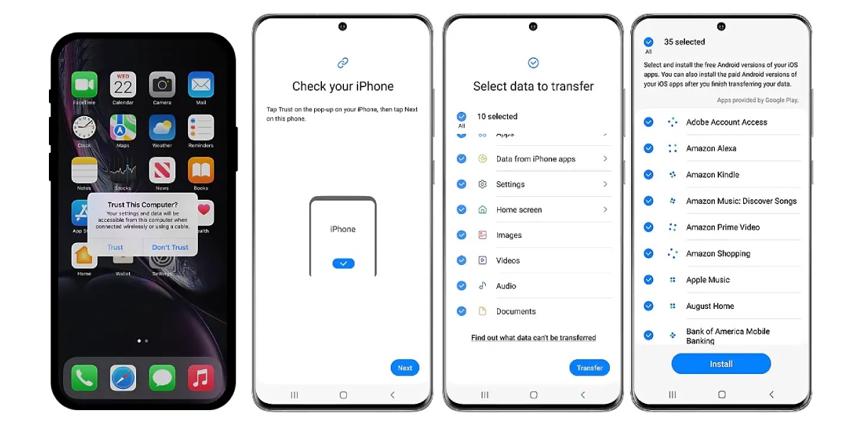 انتقال از آیفون به اندروید با smart switch