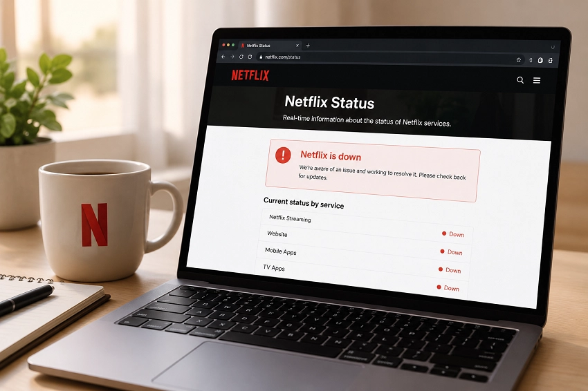 بررسی قطعی سرور نتفلیکس در صفحه Netflix Status